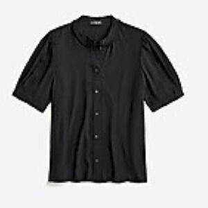J crew drapey blouse short sleeve black